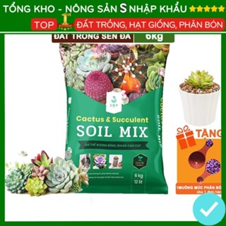 Đất trồng sen đá trộn sẵn Soil Mix [6kg], đất trồng cây 85% đá khoáng dinh dưỡng thoát nước tốt
