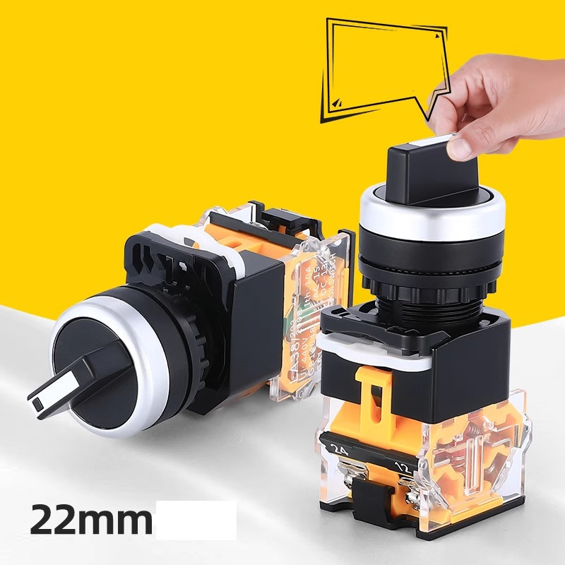 Chuyển mạch 3 vị trí phi 22 Công tắc xoay LA38-11X/2, LA38-20X/3