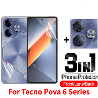 Phim Hydrogel Mềm 3 Trong 1 Trước Và Sau Cho Tecno Pova 6 Pro 5G Pova6 6Pro Neo 2024 Phim Bảo Vệ Full Cover Màn Hình Trong Suốt Bảo Vệ Ống Kính Máy Ảnh Không Kính