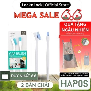 Bộ 2 bàn chải vệ sinh khe đa năng LocknLock ETM415 cọ chà được các rảnh nhỏ hẹp bàn phím máy tính, khe hở - Hapos