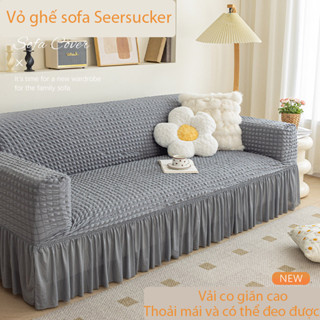 Vỏ ghế sofa Bọc ghế sofa nhà bọc hoàn toàn Vỏ ghế sofa Seersucker Elasticity Ghế sofa vải bọc 1/2/3/4 chỗ ngồi