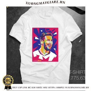 [Freeship] Áo Thun Lionel Messi , Áo Màu Trắng Và Đen Tay Ngắn,Nam Nữ Đều Mang Được Mã BD381