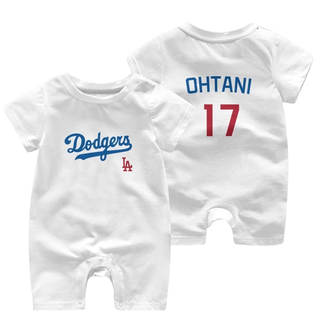 Bộ áo liền quần ngắn tay cho bé 100% cotton Los Angeles Dodgers Ohtani San Diego Padres Darvish