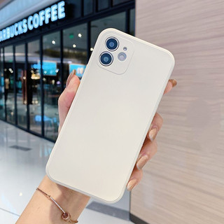 Thích hợp cho IPhone 11 12 Pro Max X XR XS Max SE 7 Plus 8 Plus 13 14 15 Pro Max Nhãn chống va đập Silicon Màu trơn Cạnh thẳng Chất lỏng Vỏ điện thoại hấp thụ sốc