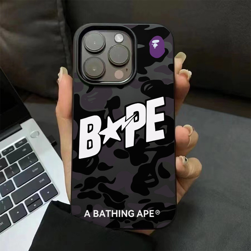 ốp iPhone 11 12 13 14 15 16 17 Pro Max Chống sốc BAPE white fashion Sang trọng brand Phone Case For ốp lưng iPhone 16PLUS,X/Xs, XR,7+,8Plus