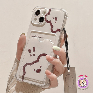 Ốp Điện Thoại Dây Đeo Cổ Tay Gấu Dễ Thương Cho iPhone 15 14 13 Promax 12 mini 11 Pro Max X XS XR XS Max 7 8 Plus SE2020 6 6Plus Thẻ Vỏ Điện Thoại Dây Xích Mềm Dây Treo