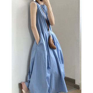 Bud Đầm Không Tay Xoay Lớn Mùa Hè 2024 Mới Thanh Lịch Cao Cấp Đơn Giản Áo Vest 82103