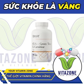 [Freeship] Viên Giảm Mỡ Tự Nhiên Ostrovit CLA + Green Tea + L-Carnitine 90 Viên
