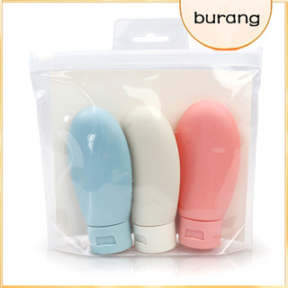 [Buran] 3 Chai du lịch có lưu trữ Hộp đựng cá nhân chống rò rỉ có thể đổ lại Túi đựng mỹ phẩm Hộp đựng phòng tắm bỏ túi