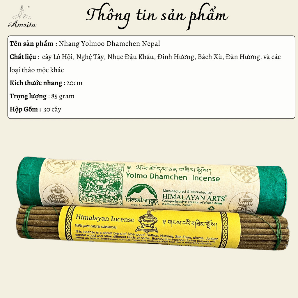 [Chính hãng] Nhang Yolmoo Dhamchen Nepal - Amrita