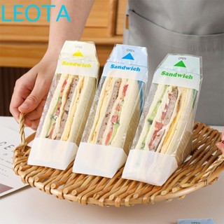 Leotakf 100 Chiếc Túi Bao Bì Sandwich Dùng Một Lần, Túi Bánh Mì Nhựa Tam Giác, Hộp Đựng Bánh Sandwich In Dễ Rách Trong Suốt Bánh Sandwich Quấn Đám Cưới
