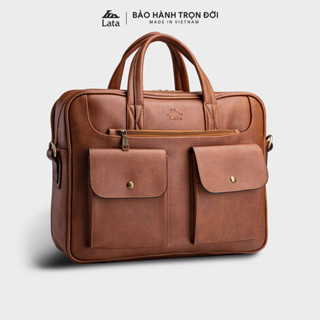 Cặp Công Sở Lata (Thời trang nam basic đựng vừa laptop 15.6 inch - Cặp da CA25)