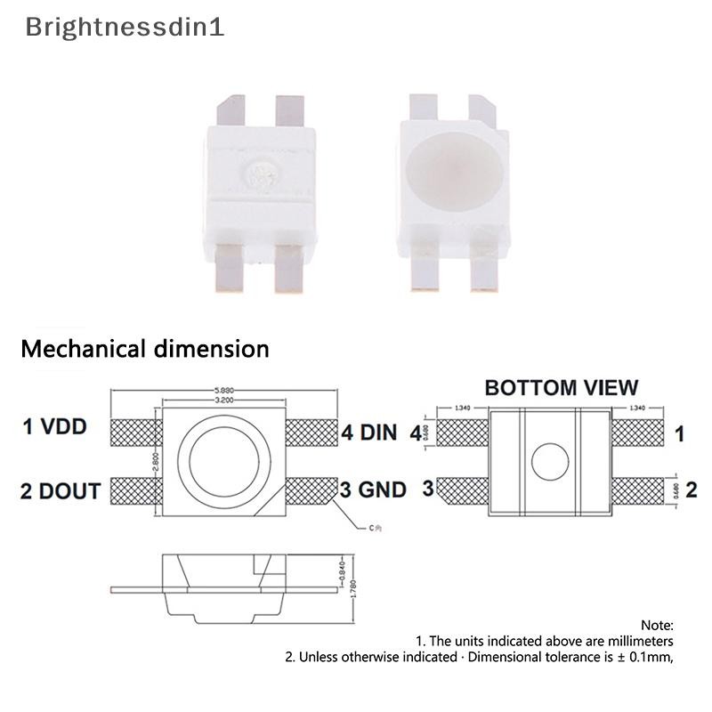 [Brightnessdin1] 50 Cái 6028 / 3528-WS2812B RGB (Tương tự như WS2812B) Chip LED Pixel SMD Tích hợp I