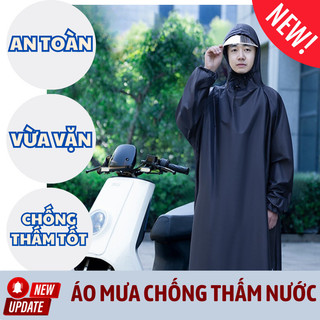 Áo mưa M.M HOUSE đi xe máy kín người, da cá cao cấp, chống thấm, siêu bền
