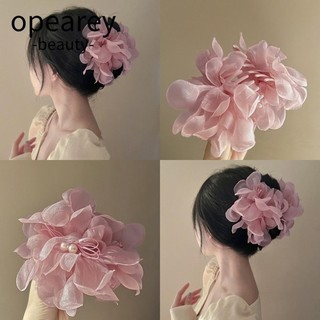 Opearey kẹp tóc hoa, kẹp tóc hoa phóng đại voan, phụ kiện barrettes phụ kiện tóc đuôi ngựa lớn kẹp tóc bé gái