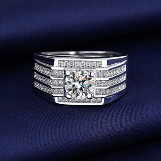 Thanh Lịch Nam Sang Trọng Bạc Zircon Thép Titan Pha Lê Kim Cương Nhẫn Cưới Phụ Kiện Thời Trang Quà Tặng