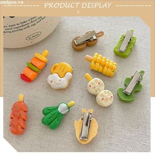 Kẹp tóc cá nướng xiên Ins Girls Bangs Clip Dopamine Kẹp tóc ngộ nghĩnh