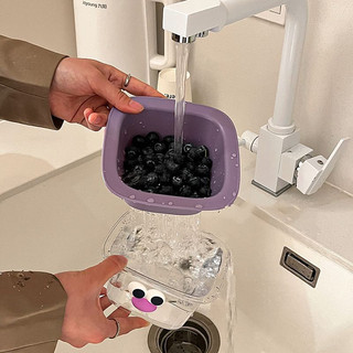 Hai lớp thoát nước giỏ nhà bếp hộ gia đình đa năng nhựa rau quả lọc giỏ rửa bát lưu vực thực phẩm đĩa trái cây khay hộp đựng
