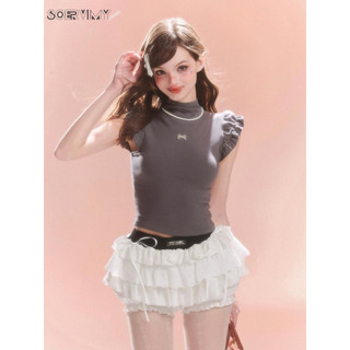 SOERVIMY áo phông áo thun nữ croptop baby tee Fashion INS Popular Phong cách WTX2440SWH 17Z240426
