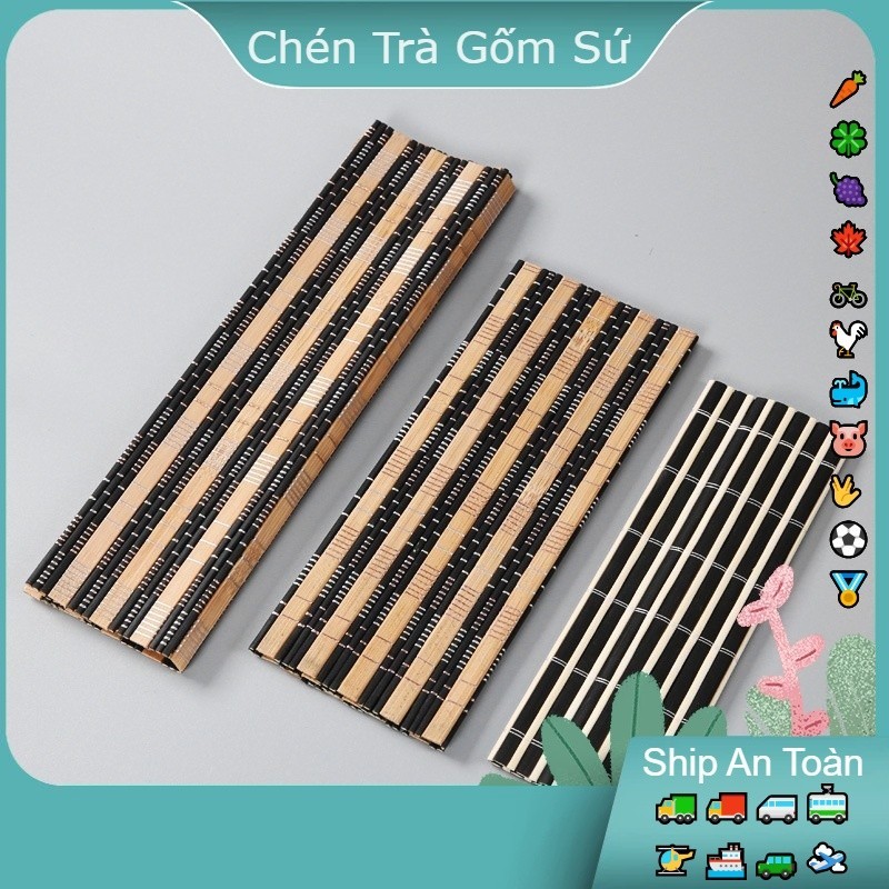 Chiếu Mành Tre Dệt Thủ Công Tấm Lót Trà Bộ Trà Dệt Bằng Tre Tấm Lót Cốc Trà Đạo Phụ Kiện Chiếu Tre - Phụ Kiện Trà Cụ