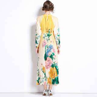 Miyake Xếp Ly 2024 Định Vị In Hình Đèn Lồng Tay Xếp Ly Tua Rua Dây Phong Cách Mới Đi Lại Retro In Hình Cao Cấp Đầm