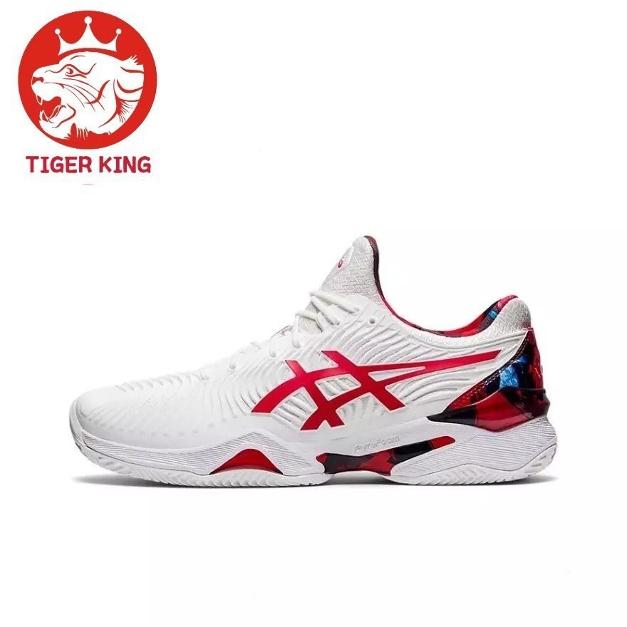 2024 Cao Cấp Nam Nữ Asics Court FF NOVAK CLAY L.E. Giày Tennis chuyên nghiệp Giày bóng chuyền thoáng khí thoải mái Giày chạy bộ Trắng / Đỏ