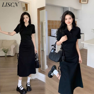LISCN váy Đầm váy nữ body đầm Fashion Cổ điển Casual Thời trang WLQ2450JB3 20Z240512