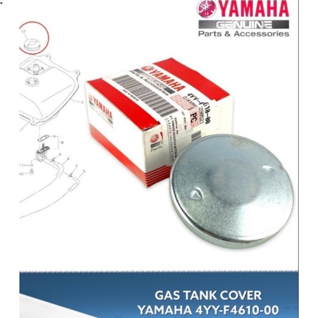 Nắp bình xăng Yamaha, Exciter 135, Exciter 150, Mio 115, NOVo 123, NOZA, VIXION (4YY-F4610-00) / phu