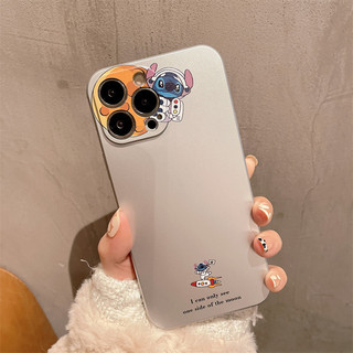Ốp lưng silicon bảo vệ camera phủ bạc - mẫu stitch - xi029