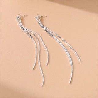 2024 Mới Instagram Hợp Thời Trang Su Ear Stud Nữ Bông Tai Dài Earline Thiết Kế Độc Đáo Cao Cấp Bông Tai Và Bông Tai