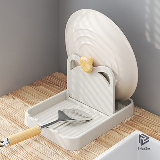 [Shgezm] Giá đỡ nắp nồi nhà bếp Muỗng súp Xẻng Chảo có thể gập lại Giá đỡ nắp nồi chống trượt al Nhà bếp sắp xếp [MỚI]