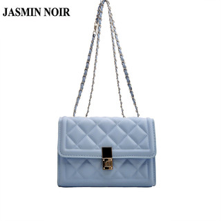 Jasmin NOIR Da PU Kẻ Sọc Quilted Nữ Sling Túi Thường Ngày Khóa Dây Xích Túi Messenger Flap