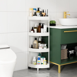 kệ để đồ nhà bếp , phòng tắm góc tường tam giác 3-4 tầng có bánh xe gọn gàng Tiện Dụng