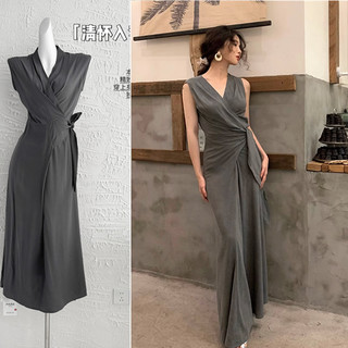 Phụ nữ phong cách Trung Quốc chồng chéo cổ áo quấn không tay mềm