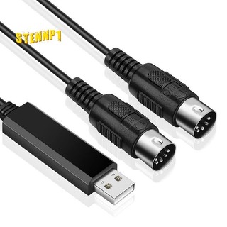 Usb midi cáp chuyển đổi giao diện usb sang in-out dây midi hoạt động cho pc laptop sang piano bàn phím trong music studio 6.5ft
