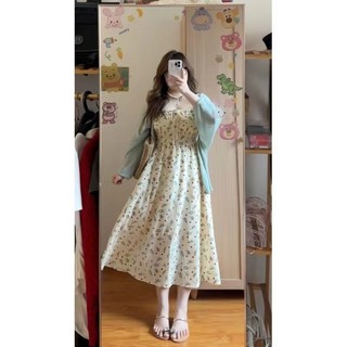 Đầm hoa cỡ lớn Váy nữ giảm béo eo