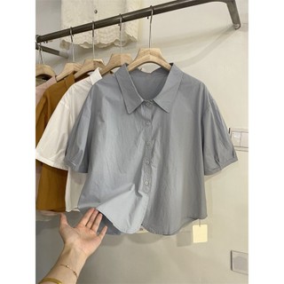Áo sơ mi ngắn tay cổ Polo châu Âu dành cho nữ Mùa hè đi lại thời trang đa năng dáng rộng nhỏ Cotton nguyên chất Áo học sinh