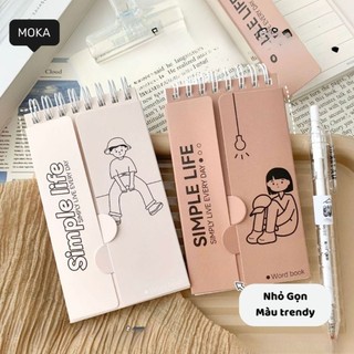 Sổ Tay 160 Trang MOKA SIMPLE LIFE Basic Sổ Lò Xo Học Từ Vựng Mini