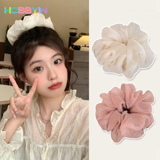 Hobbyin Organza Scrunchies, Dây buộc tóc co giãn mùa hè quá khổ, Dây buộc tóc voan nữ