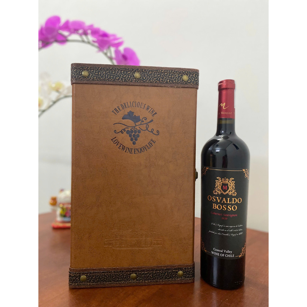 Set quà tặng rượu vang Chile Osvaldo nhập khẩu chính hãng