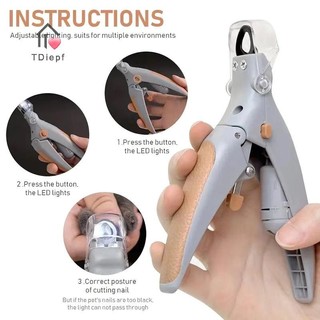 [Tdiepf] Móng Tay Thú Cưng Có Đèn LED Dụng Cụ Chải Lông Chó Tông Đơ Kéo Chăm Sóc Móng Vuốt Động Vật Cắt Tỉa Đồ Dùng Cho Thú Cưng MỚI