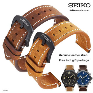Dây đeo đồng hồ da Crazy Horse 22mm cho Seiko 5, Prospex, Turtle và nhiều loại khác - Dây đeo thay thế phong cách vintage - Da bò thật cao cấp