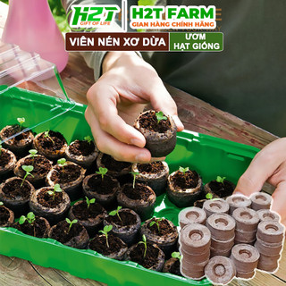 Combo 50 viên nén xơ dừa, ươm hạt giống, trồng cây, ươm hạt, ươm cây giống, trồng thủy canh - h2t farm