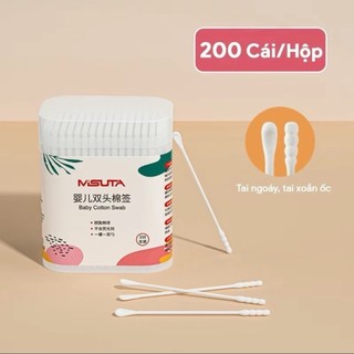 HỘP 400c và 200c chiếc TĂM BÔNG MISUTA CAO CẤP CHO BÉ