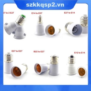 Bộ 5 Bóng Đèn Led Đế E27 Sang E14 Ổ Cắm Adapter E27 GU10 G9 B22 E14 E12 Chuyển Đổi Giá Đỡ VNK2