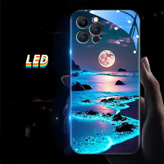 Meteor Beach Ánh sáng đầy màu sắc LED phát sáng vỏ điện thoại Vỏ bảo vệ iPhone 15 15Promax 15pro 14Promax 14pro 14 13Promax 13 13pro 12ProMax 12pro 11ProMax 16promax 16pro 16plus 16pro 16pro 16