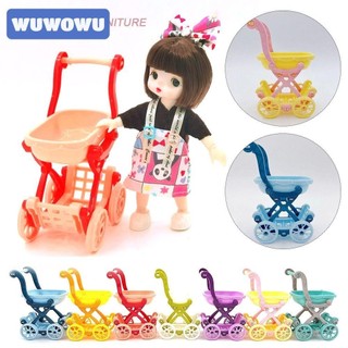 WUWOWU Xe đẩy nhỏ, Phụ kiện đồ chơi Xe đẩy mua sắm nhà búp bê 1: 6, Quà tặng Mini DIY Nhà búp bê Phụ kiện BJD6 Point Baby