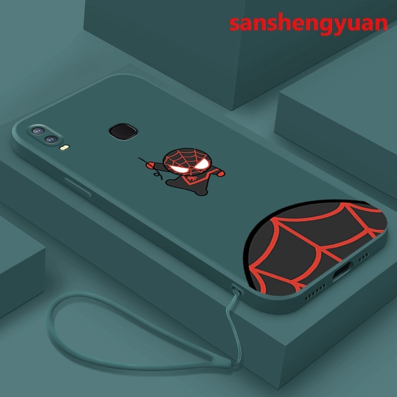 ốp lưng vivo y11 Vỏ điện thoại vivo y11 silicon lỏng Spider Man mềm giảm xóc cản ytftzzx01