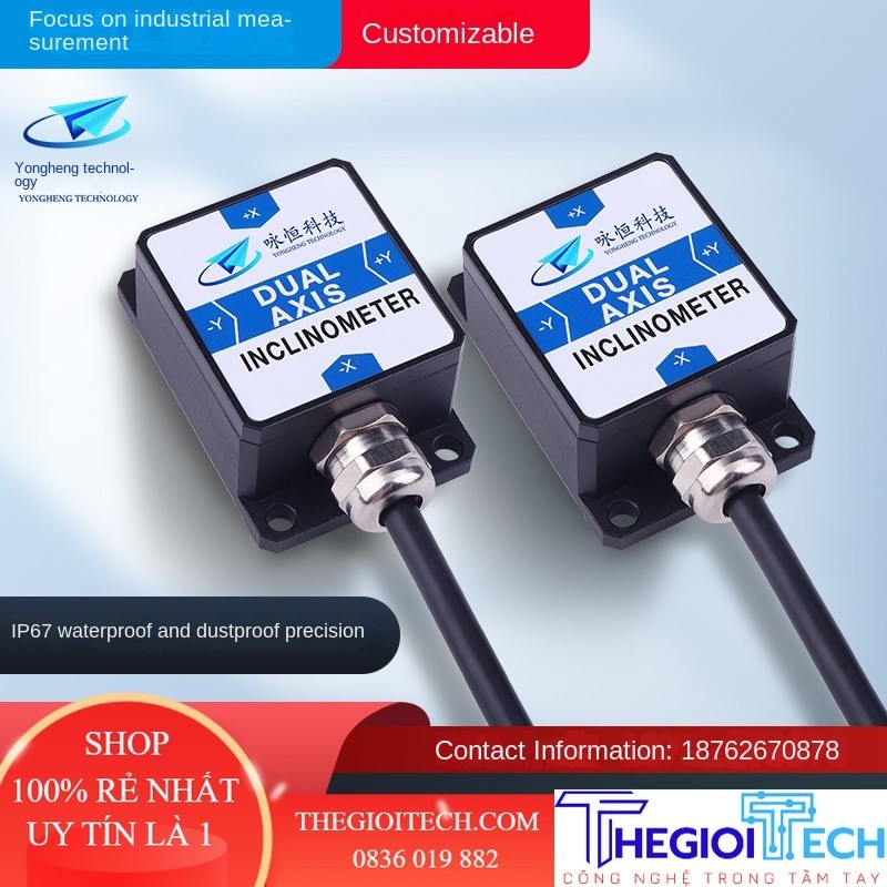 Trục Kép Kỹ Thuật Số Nghiêng Mô-đun Góc Cảm Biến Đầu Ra DYL626S RS232 RS485 Modbus - DC5V - RS485 MODBUS-RTU)