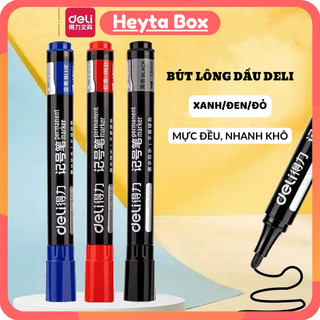 Bút lông dầu, bút dạ dầu đầu to deli, bút 2 đầu m&g - mực đen/xanh/đỏ phù hợp học sinh văn phòng heytabox - b33 b32